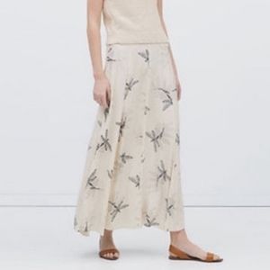 Zara dragonfly maxi skirt M